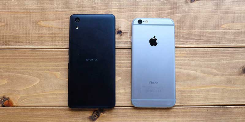 DIGNO AとiPhoneの比較