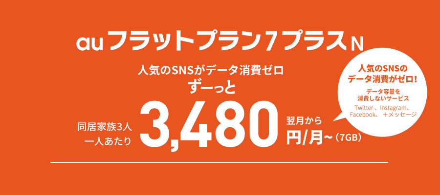 新auふらっとプラン7プラスのイメージ